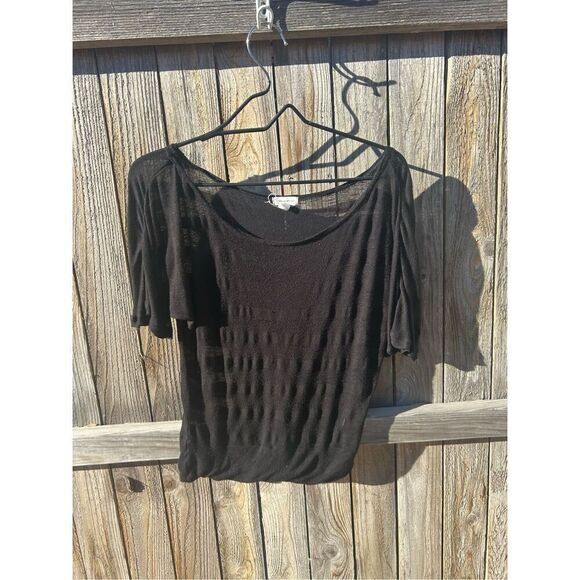Zenna Outfitters noise sheer striped short sleeve size small - Picture 1 of 8